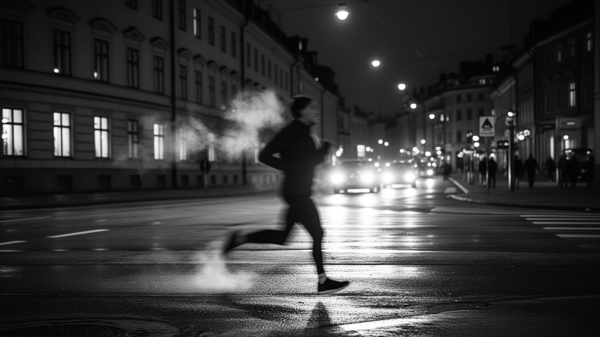 Stockholm Run Club runner mid-race